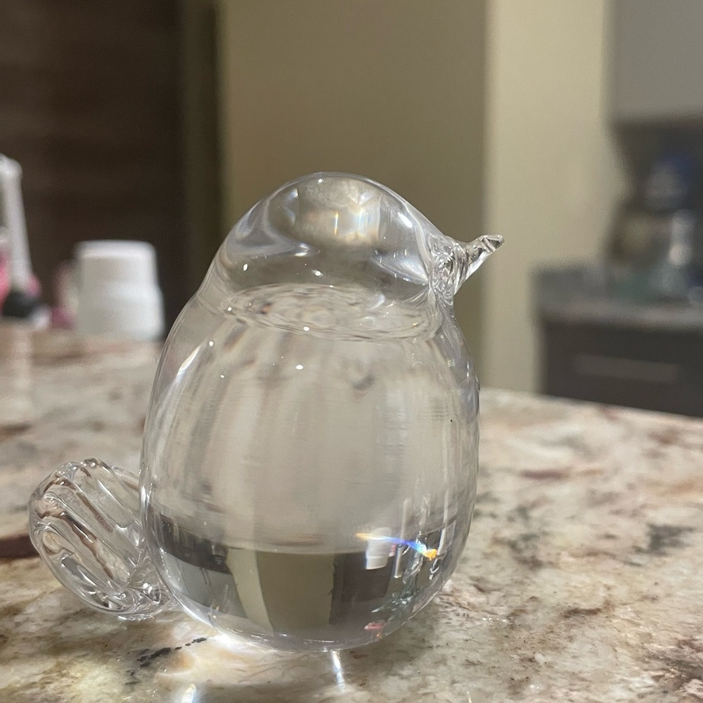 Charming Clear Glass Bird Sculpture